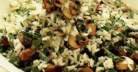 Lemony mushroom & herb rice