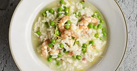 Lemony prawn & pea pressure cooker risotto