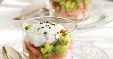 Lemony prawns & avocado
