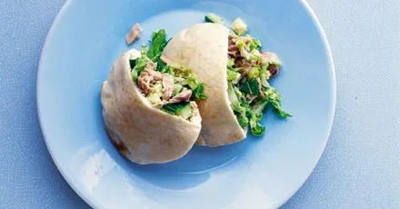 Lemony tuna pitta pockets