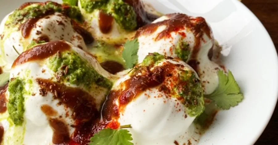 Lentil dumplings in yogurt (dahi bhalla)