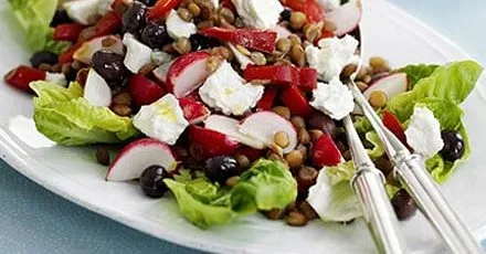 Lentil & red pepper salad
