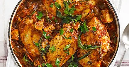 Lighter chicken cacciatore