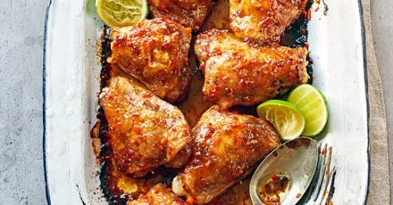 Sticky marmalade chicken with lime