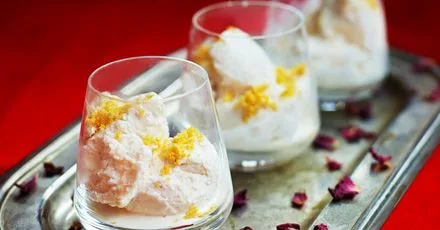 Lychee & rosewater ice cream