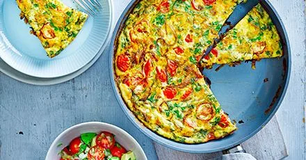 Masala frittata with avocado salsa