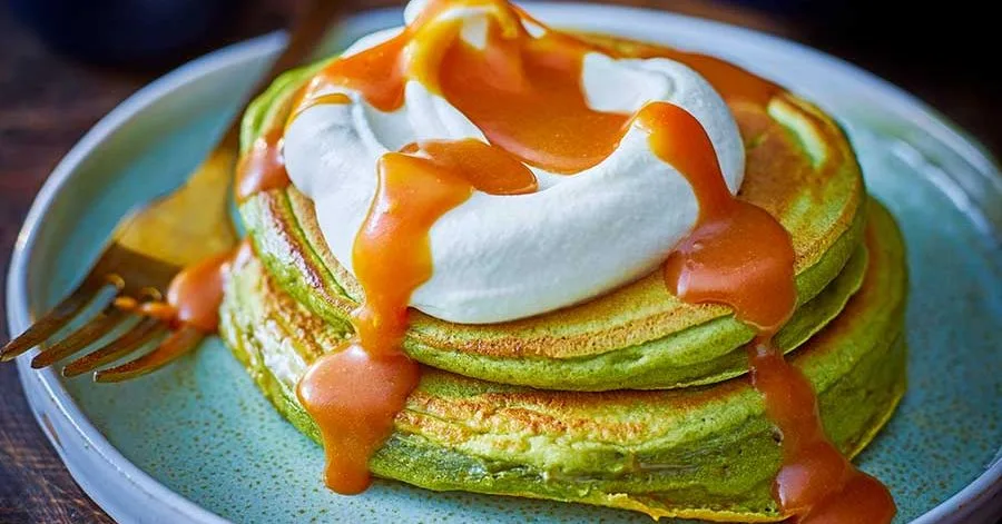 Matcha miso pancakes