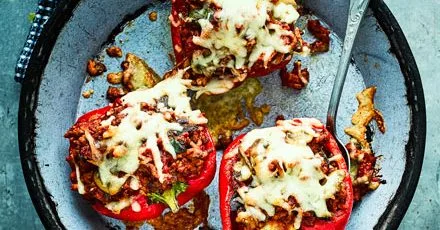 Mediterranean turkey-stuffed peppers