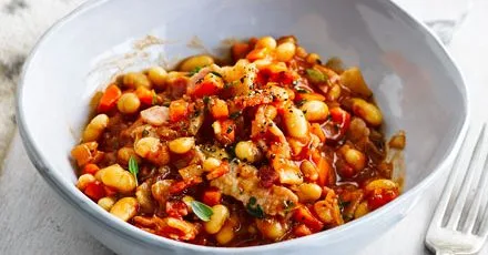 Microwave bacon & bean casserole
