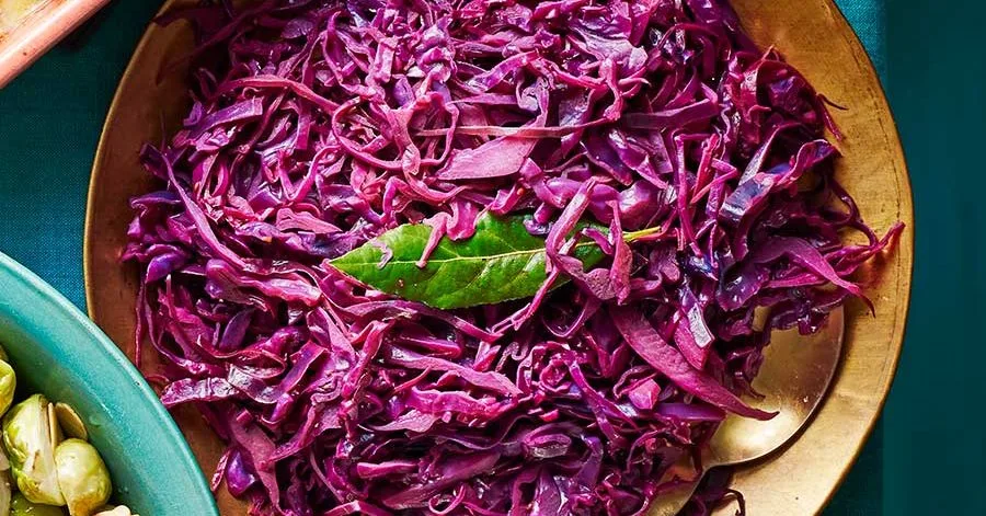 Microwave caraway & pomegranate red cabbage