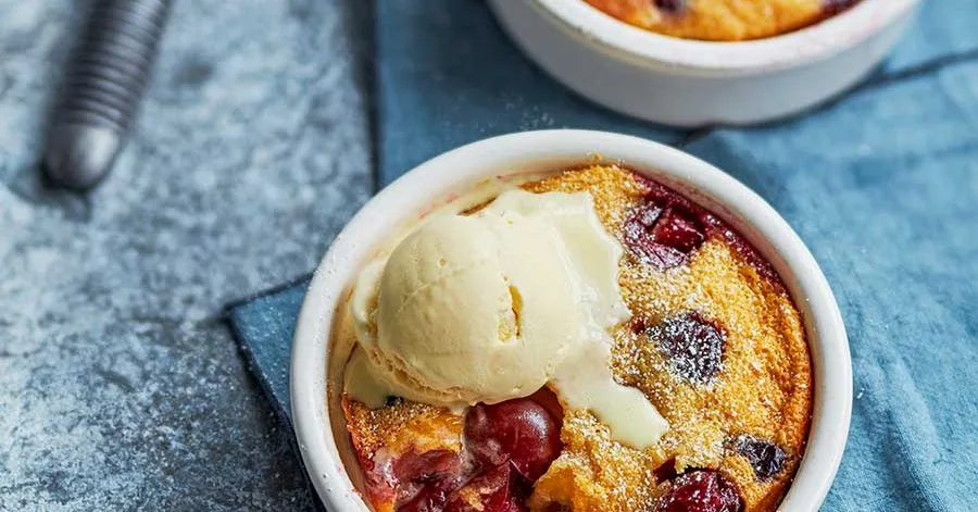 Mini cherry clafoutis