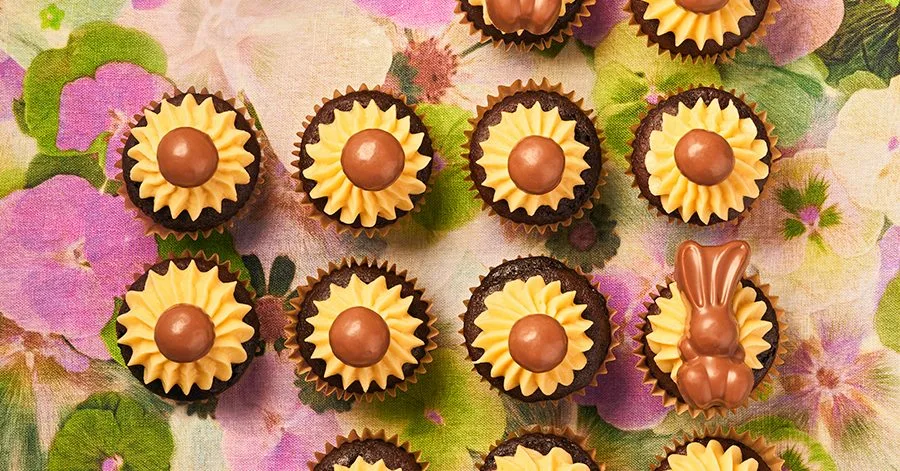 Mini malt chocolate cupcakes