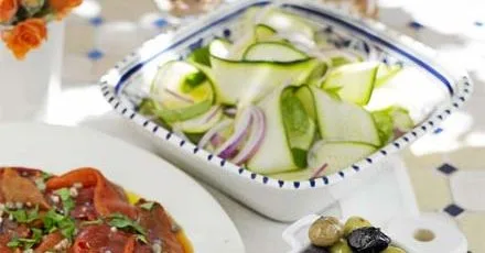 Minted courgette salad