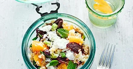 Minty beetroot, feta & bulghar salad