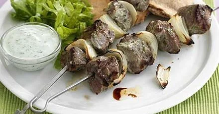 Minty lamb kebabs