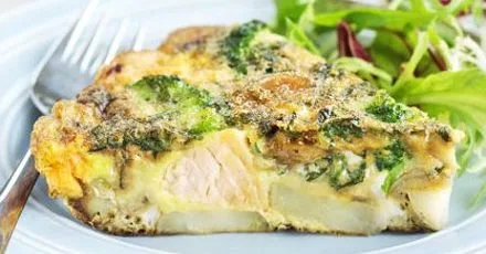 Minty salmon & broccoli frittata