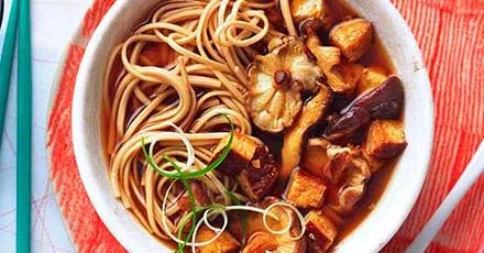 Miso mushroom & tofu noodle soup
