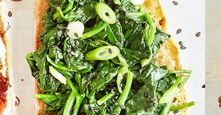 Miso spinach toast