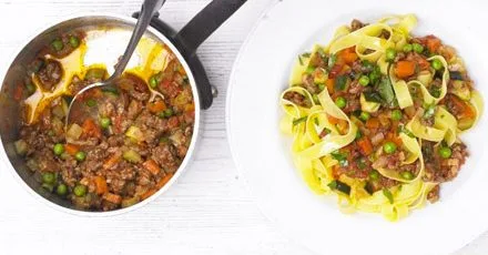 More veg, less meat summer Bolognese