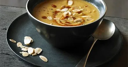 Moroccan spiced cauliflower & almond soup