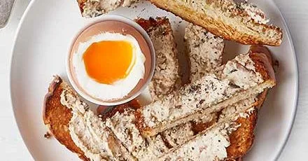 Mushroom brioche soldiers
