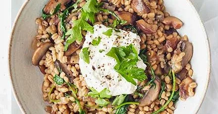 Mushroom & chestnut pearl barley risotto