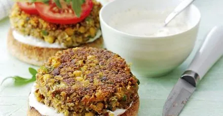 Mushroom & chickpea burgers