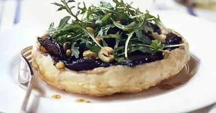 Mushroom & olive tatins