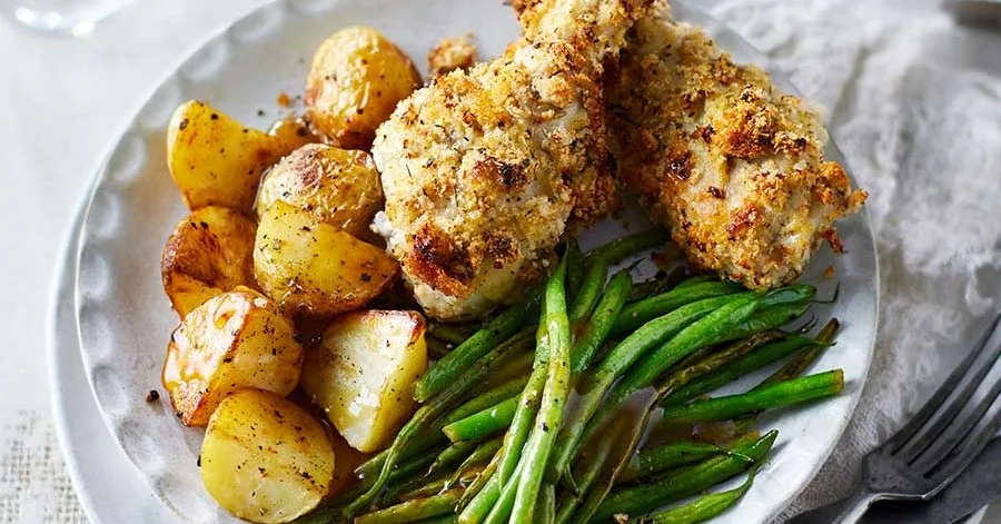 Mustard & parmesan- crumbed chicken