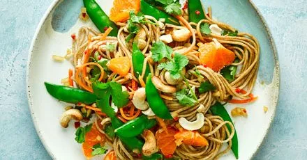 Noodle salad with sesame dressing