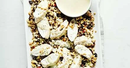 Nutty chicken grain salad