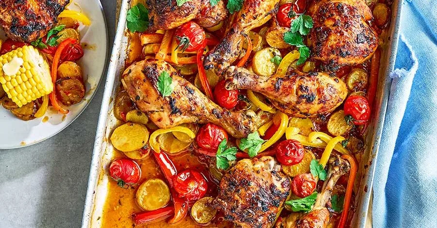 One-pan piri piri chicken dinner