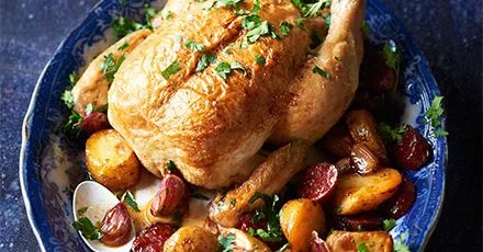 One-pot chicken with chorizo & new potatoes