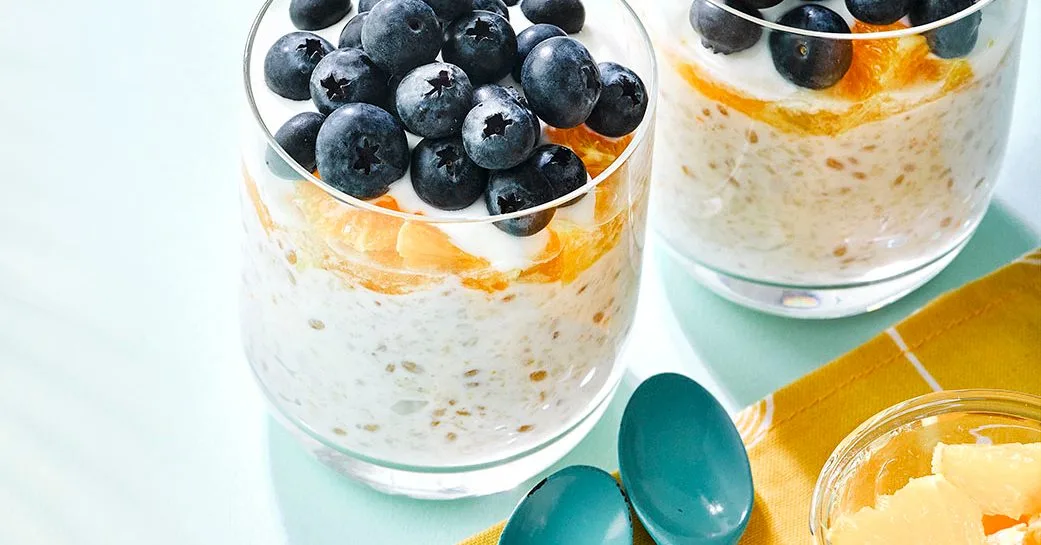 Orange & blueberry Bircher