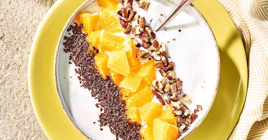Orange & dark chocolate yogurt bowls