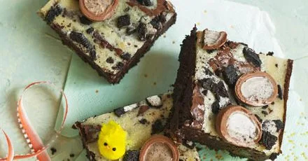 Easter egg cheesecake brownies