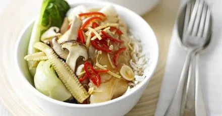 Steamed cod & vegetables