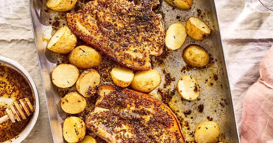 Oven-baked pork chops