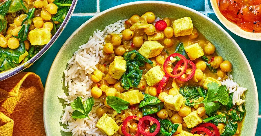 Paneer, chickpea & spinach curry