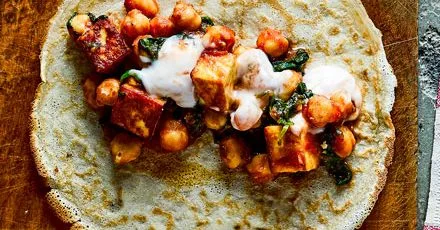 Paneer-stuffed pancakes