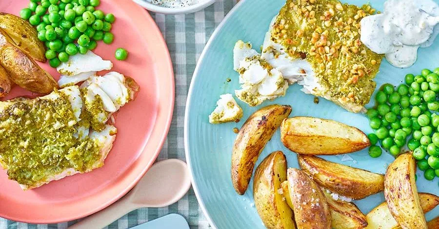 Panko pesto fish
