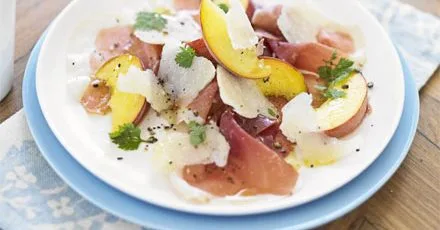 Parma ham & peach plates