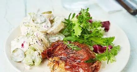 Parma pork with potato salad