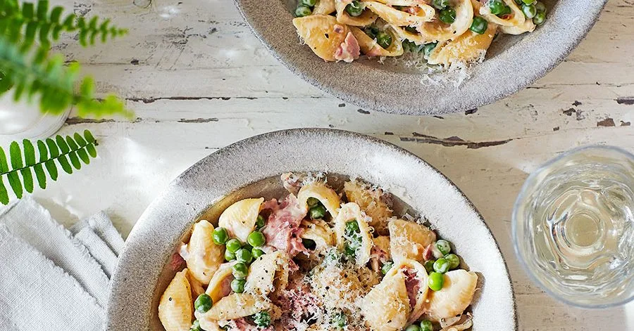 Pea & ham pasta