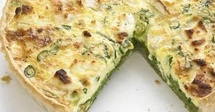 Кіш з горохом, м'ятою та козячим сиром