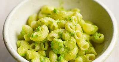 Weaning recipe: Pea pesto with pasta shapes