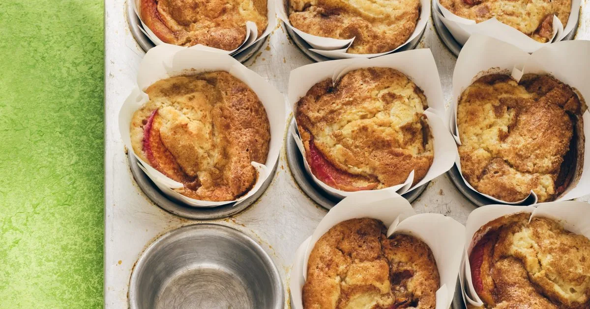 Peach & soured cream muffins