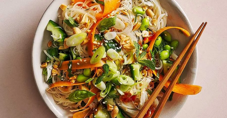 Peanut & herb noodle salad