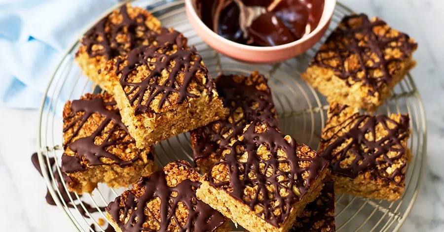 Pear & chocolate flapjacks