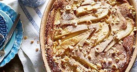 Pear & hazelnut clafoutis